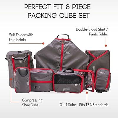 Packing Cubes (8 Piece Perfect Fit Packing Cube Set)