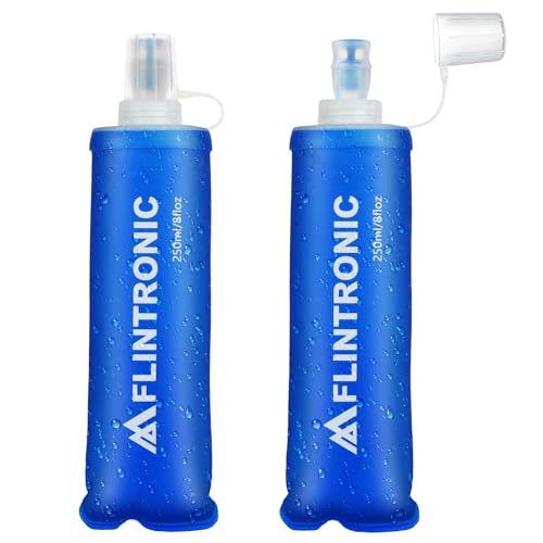 flintronic TPU Faltbarer Trinkflaschen, 2PCS Soft Flask,...