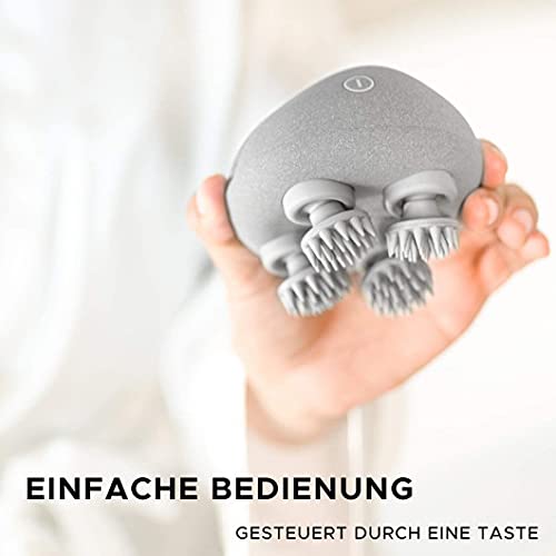 Breo Scalp Mini Pro Massaggiatore Cuoio Capelluto Elettrico | Vincitore iF Design Award 2019, massaggiatore per cuoio capelluto IPX7 con base di ricarica in bambù, senza fili e compatto