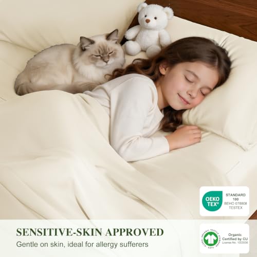 Image of 100% Organically Grown Bamboo Viscose King Sheet Set with Pockets on Side