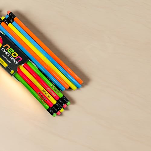 Image of Personalized Name Pencil Set, Multicolor Round, Pack of 6, 60 pcs (Neon Pencil, 60)