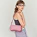 Keyli Shoulder Bag for Women mini Crossbody Purses Retro Classic Handbag Waterproof Vegan Leather Clutch Tote Hobo Purse Designer Bags with Adjustable Strap Pink