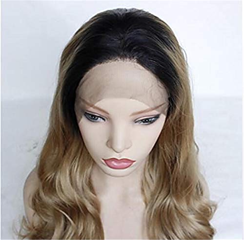 Perruque synthétique Lace Front longue 20 pouces ondulée sans colle résistante à la chaleur - 5