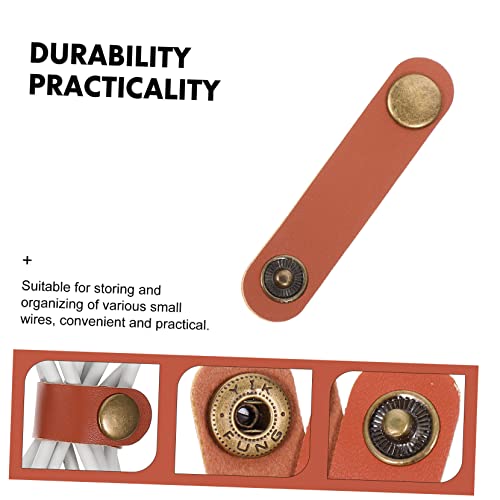 Organizador de cables NUOBESTY 50 piezas, sujetadores reutilizables de cuerda para auriculares y cargadores USB, envoltorios duraderos de cuero para orden en hogar y oficina miniatura 4