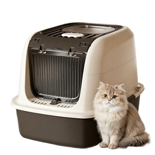 Arenero cerrado para gatos con tapa y pala, 20.87x15.94x14.17 in miniatura 1