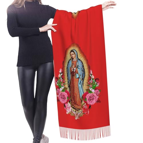 Virgin Mary Shawl Wrap for Women Virgen de Guadalupe Warm Blanket Scarf Gifts2