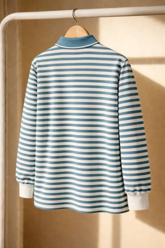 Image of Mack Jonney Men's Premium Black Striped Polo T-Shirt | Long Sleeve Cotton Blend | Casual & Smart Wear-M6752