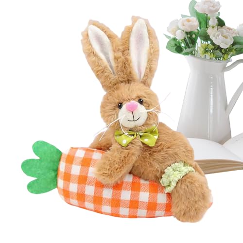 Peluche de conejo de Pascua – Juguete de peluche para coleccionar, adorable conejo de dibujos animados con zanahoria, juguete de peluche | niños, niñas, adolescentes, familia, amigos, vacaciones