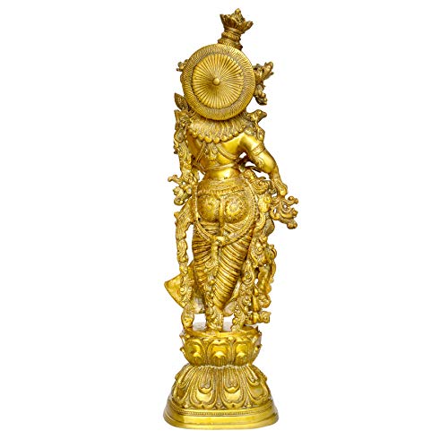 Image of AONA Brass Krishna Big Size Idol Statue Sculpture Height 29 inches, Religious