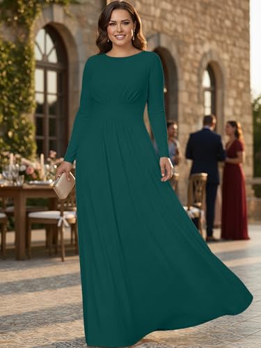 Image of KOH KOH Womens Long Sleeve Flowy Modest Elegant Evening Maxi Dress Gown