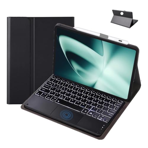 Image of Keyboard Case for OnePlus Pad 11.61 inch 2023 Folio Back Cover with Large Trackpad, 7 Color Backlit, Magnetically Detachable Wireless Keyboard, Pencil Holder, Multi-View Angle, Tri-Fold Design