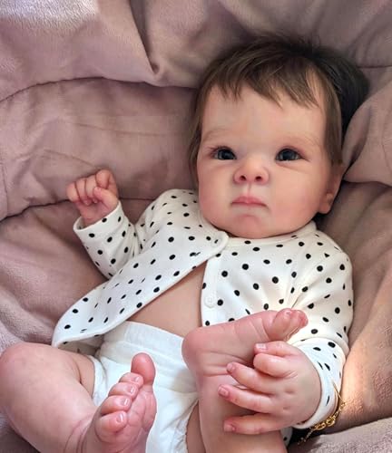 Anano Bebe Reborn De Silicona Cuerpo Complet 45CM Muñecas Bebe Reborn Realista Niña, Bebe Que Parece Real, Muñecas Reborñ Silicona Blanda, Muñeca para Niñas