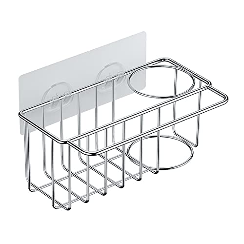 3 in 1 Soporte para Esponja de Fregadero, Organizador para Fregadero de Cocina, Soporte Adhesivo para Cepillo, Acero Inoxidable a Prueba de Óxido, Organizador para Fregadero de Cocina y Baño sin Perforación para Colocar Esponjas, Jabones y Cepillos miniatura 1