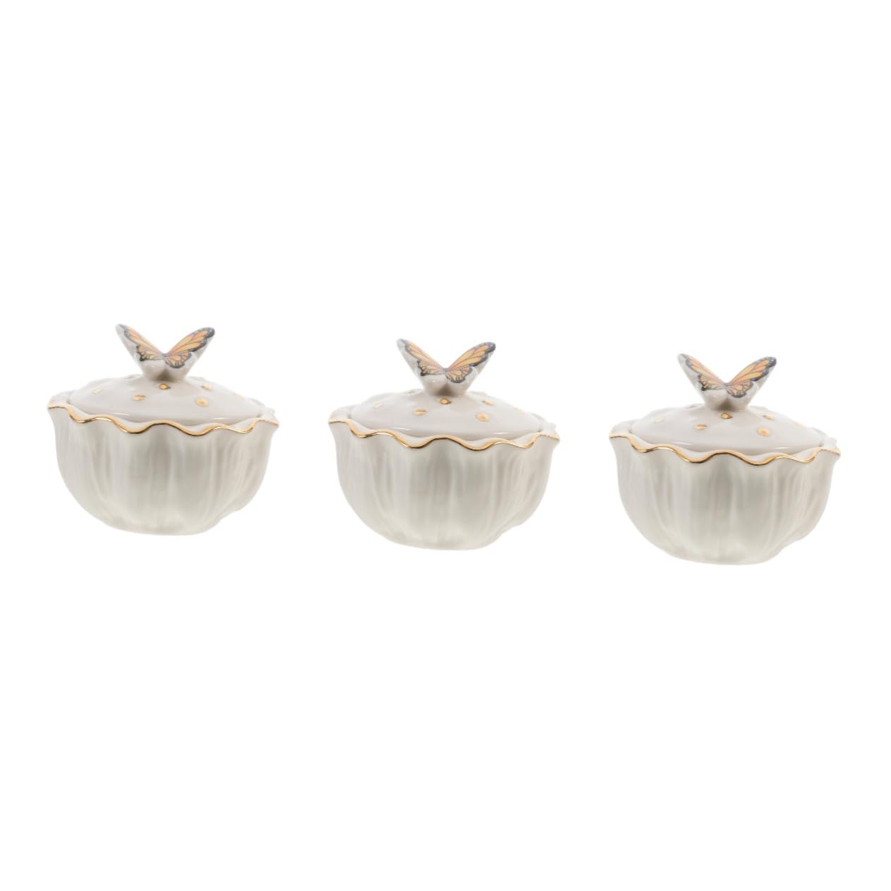 Healeved 3pezzi Coppetta Ceramica Per Unghie Contenitore Manicure Per Polveri Piccola e Creativa Design Elegante e Resistente Utile Per Nail Art e Pulizia