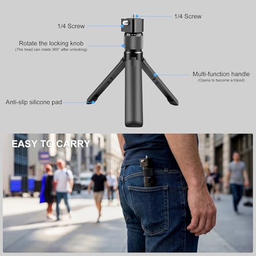 Image of PULUZ Bullet Time Handle Tripod Multi-Functional Tabletop Fold Tripod for Insta360 X4, Insta 360 X3, ONE RS, Go pro Hero 11 10 9 5 4 3 Sport Action Camera Accessories