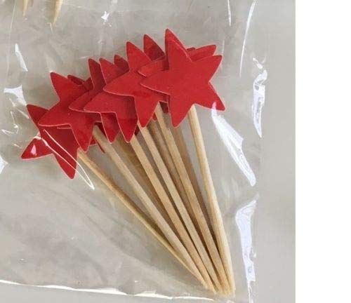 HoitoDeals Glitter Stars Cupcake Toppers Picks For Party Cake Birthday Celebration Decor Item