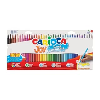 CARIOCA Pennarelli Joy Paperboard Wallet, Pennarelli Colorati per Bambini con Punta Fine, Ideali per Disegnare e Colorare, Super Lavabili, Colori Assortiti, 36 Pezzi