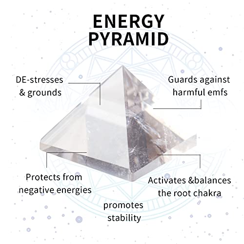 Image of Runyangshi Natural Crystal Pyramid Energy Generator | 2.0x2.0in (5x5cm) Healing Crystal Pyramid for Protection & Positive Energy | Natural Quartz for Chakra Reiki Home Decor