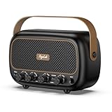 POGOLAB Mini-Gitarrenverstärker 2×5W, tragbar & wiederaufladbar, mit Clean/Overdrive-Effekten, Bluetooth 5.0 & AUX, Kleiner Übungsverstärker für tägliches Üben, Jams & kleine Gigs