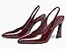 gihubafuil Women's Fashion Pumps Closed Pointed Toe High Kitten Heels Casual Slingback Slip-on Dress Shoes, Burgundy, Size 8