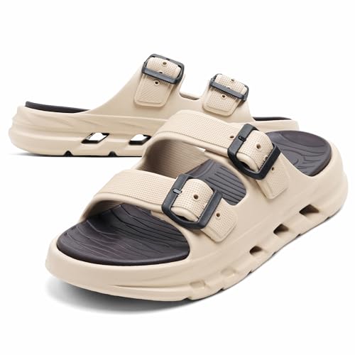 Image of DOCTOR HEALTH SUPER SOFT Men EVA Double Strap Sandals | Adjustable Buckle Comfort Slides | Lightweight Anti-Slip Ventilated Casual Sandals for Everyday Indoor Outdoor Wear