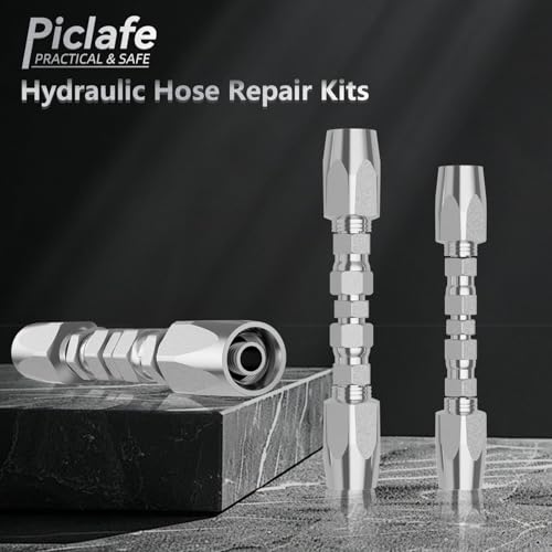 Image of Hydraulic Hose Repair Kit, 3pcs Pack - 1 /4 inch, 3 /8 inch, 1 /2 inch Inner Diameter Reusable Hydraulic Hose Quickly Field Repair Fittings