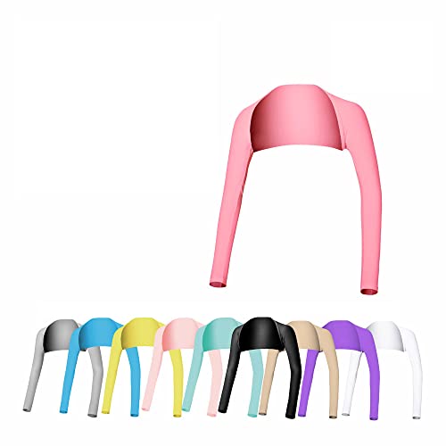 Coouv Summer Ice Silk Cooling Uv-Resistance Upf50+ Shawl Arm Sleeves Golf Sports Compression Shrug Sun Protection (Black, X-Large) #TOP5