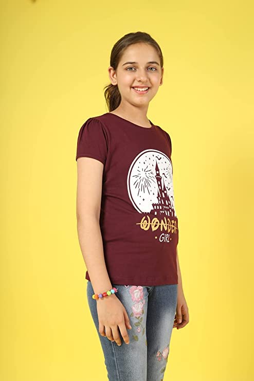 Image of KYDA KIDS Girls Cotton Full Sleeve Sequence and Embroidery Tops - Multicolor (Pack of 1)