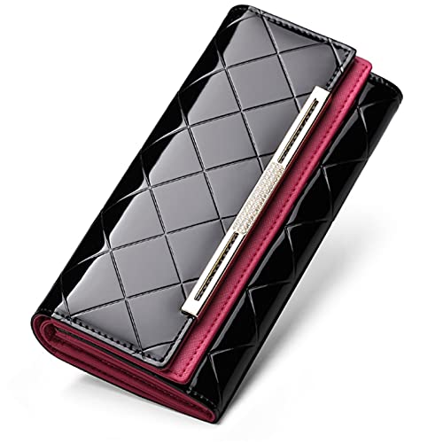 Wallet Female Long Big Capacity Wallet New Wallet (Color : Black)
