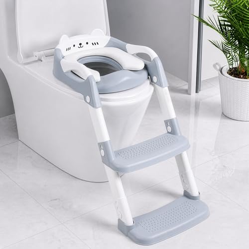Reducteur Toilette Enfant - Rehausseur Toilette Enfant - Pédale Élargie Et Antidérapante | Facile À Monter Et Ranger | Hauteur Réglable |...