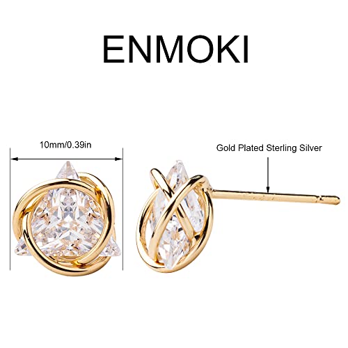 Cubic Zirconia Geometric Gold Knot Stud Earrings for Womens2