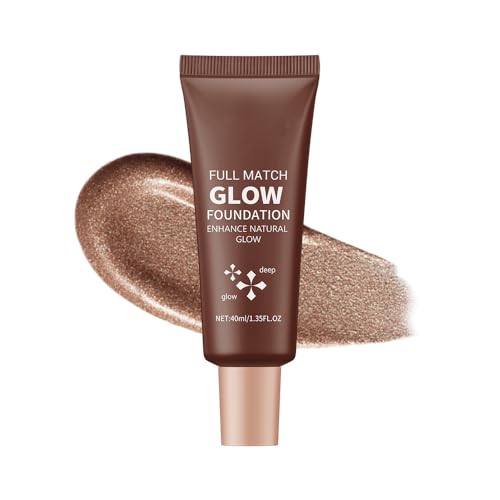 Full Match Glow Foundation, Enhance Foundation Natural Glow, Professional Coverage for a Flawless Look (Deep, Large)