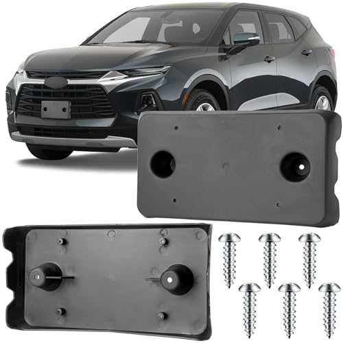 Image of License Plate Bracket Accessories for Chevrolet Chevy Blazer 2019 2020 2021 2022(Not Fit RS), Front Bumper License Plate Holder Replacement Frame Black Mount