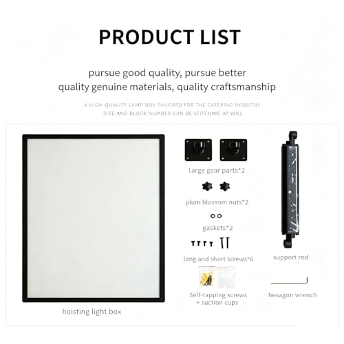 Boîte Lumineuse Menu LED à cadre ultra fin et structure stable avec angle réglable