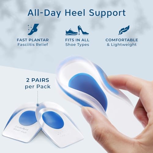 Image of Silicone Gel Heel cups Heel Pad for Heel Ankle Pain Heel Spur Shoe Support Pad for Men and Women | 1 Pair