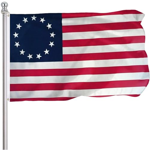 FLGCLUB Betsy Ross American Flag 3x5 Ft Outdoor Vibrant Color Polyster 13 Stars USA America Flag Betsy US Flags with Canvas Header and Brass Grommets