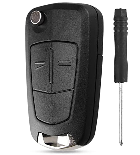 HooRLZ Coque Clé Compatible pour Vauxhall Opel Astra, Zafira, Tigra, Corsa, Vectra, Meriva, Insignia - Boitier Télécommande 2 Boutons