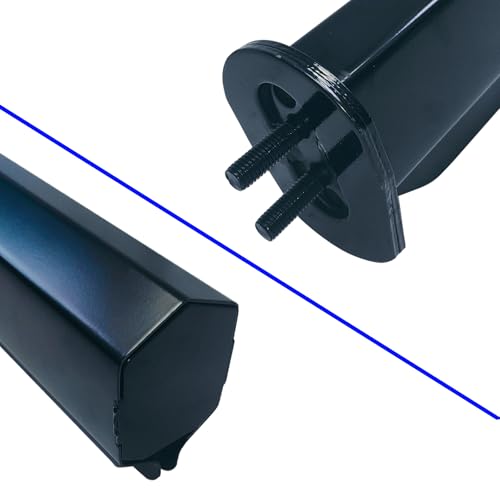 Image of 2 Pack Straight Mudflap Hangers Brackets Mud Flap Holder Mounting Kit 30 inch Length Spring Loaded with Reflective Tapes fit for 1-1 /8 inch Bolt Spacing Semi Trucks, Black