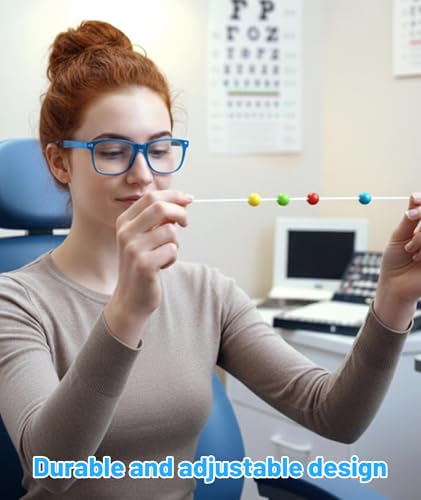 Image of Vision Training Tool with 3 Color Beads, Hand Eye Training Equipment for Myopia and Strabismus, Includes Hook, Measuring Tape and Marker for Home and School Use