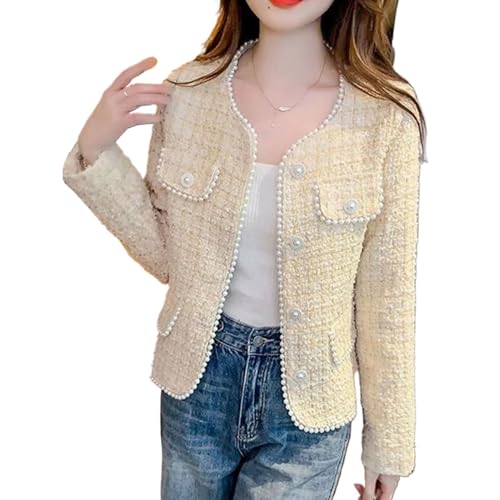 Haut en laine casual court pour femme avec boutons et col rond