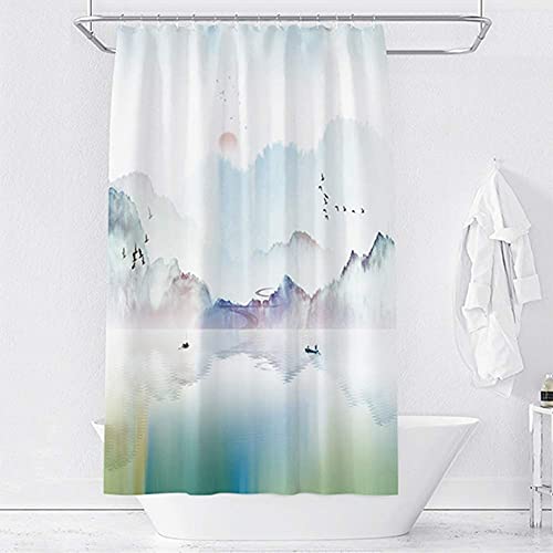 Rideau de douche cube d'eau 3D long étanche anti-moisissure - 7