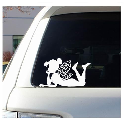 Autocollant pour voiture Fée Clochette Autocollant pour voiture, camion, camionnette, mur, fenêtre, ordinateur portable, notebook Noir