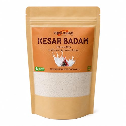 Image of Kesar Badam Drink Mix 250g | Saffron Almond Beverage Powder for Homemade Drink Preparation | Kitchen Drink Mix for Daily Beverage Recipes
