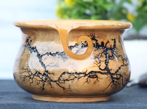 Image of Wooden Yarn Bowl for Knitting, Handmade Knitting Wool Storage Basket, Prevent Slipping, Perfect Yarn Bowl for Crocheting and Knitting Mother's Day. (Large)