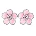 Produktbild FENICAL 1 para S925 Sterling Silber Ohrringe Mode Sakura Blume Ohrringe Geschenk Einfache Eardrop Schmuck (Rosa)