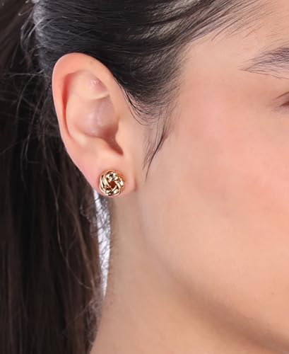 Image of Anne Klein Women's Pierced Earrings Knot Stud, Gold, One Size