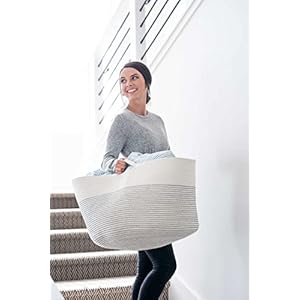 Little Hippo Baskets XXXL Large Cotton Rope 22"x22"x14" Storage Woven Blanket Living Room Toy Basket for Organizing, Baby Gift, Kids Organizer Little Hippo Baskets XXXL Large Cotton Rope 22x22x14 Storage Woven Blanket Living Room Toy Basket for Organizing Baby Gift Kids Organizer