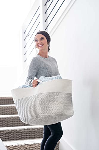 Little-Hippo-Baskets-XXXL-Large-Cotton-Rope-22x22x14-Storage-Woven-Blanket-Living-Room-Toy-Basket-for-Organizing-Baby-Gift-Kids-Organizer Little Hippo Baskets XXXL Large Cotton Rope 22x22x14 Storage Woven Blanket Living Room Toy Basket for Organizing Baby Gift Kids Organizer