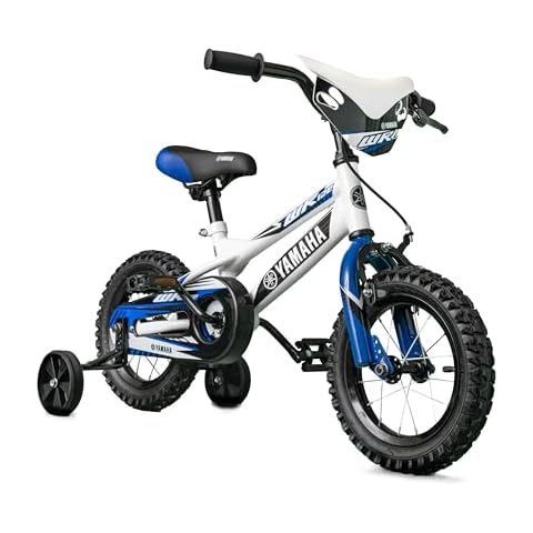 Yamaha 12 Inch BMX Motobike for Kids | Coaster Brake, Detachable Training Wheels | Pedal Powered Bicycle for Kids Age 2-4 | Adjustable Seat | for Boys & Girls Cover