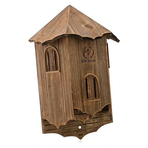 Burg Fledermaushaus aus Holz für den Außenbereich – Große Box mit drei...